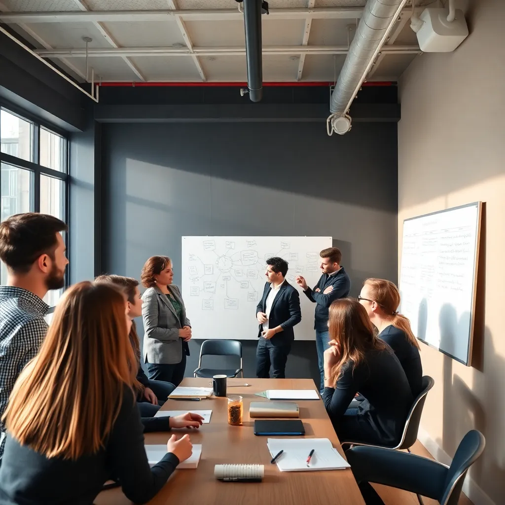 Groep ondernemers in een brainstormsessie in Amsterdam
