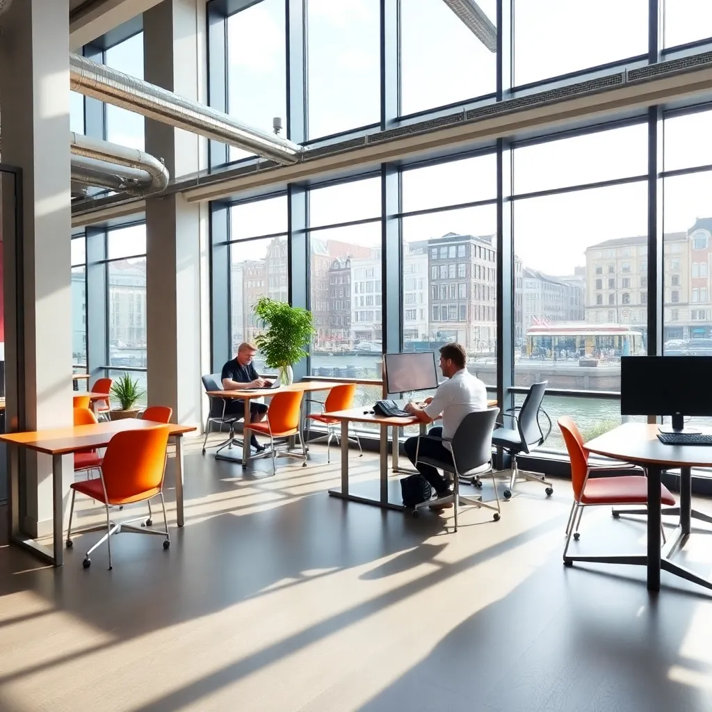 Moderne kantoorruimte in Amsterdam met innovatieve werkplekken